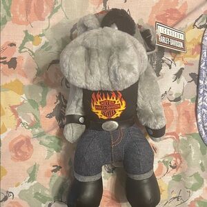 Harley-Davidson Gray Plush Bulldog with Black Shirt